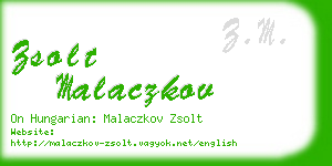 zsolt malaczkov business card